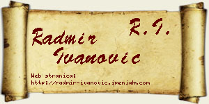 Radmir Ivanović vizit kartica
